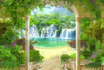 Landscape, VINYL FABRIC TEXTILE Wall Mural in Different Texture, Code M850. It is produced as ONE PIECE WITHOUT JOINT.