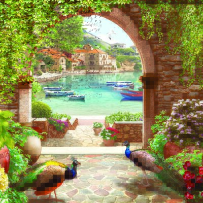 Landscape, VINYL FABRIC TEXTILE Wall Mural in Different Texture, Code M851. It is produced as ONE PIECE WITHOUT JOINT.