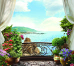 Landscape, VINYL FABRIC TEXTILE Wall Mural in Different Texture, Code M853. It is produced as ONE PIECE WITHOUT JOINT.