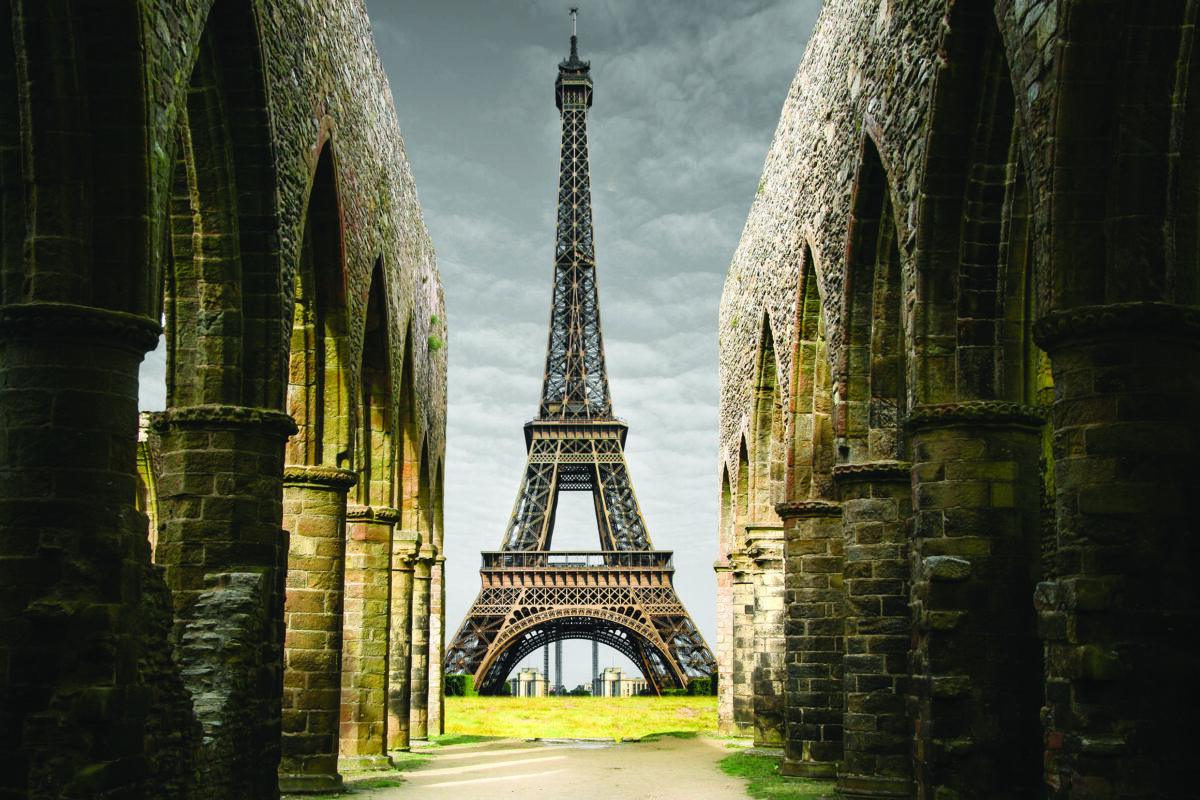 Landscape, VINYL FABRIC TEXTILE Wall Mural in Different Texture, Code M859. It is produced as ONE PIECE WITHOUT JOINT. - Image 1