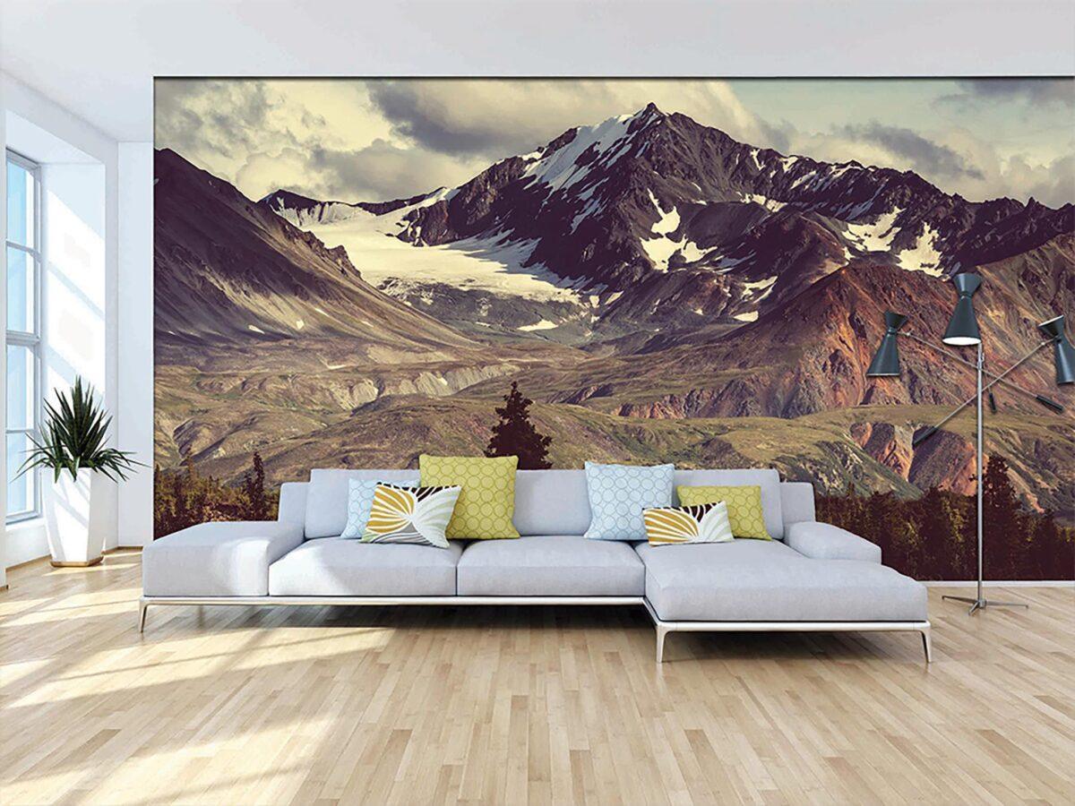 Landscape, VINYL FABRIC TEXTILE Wall Mural in Different Texture, Code M867. It is produced as ONE PIECE WITHOUT JOINT. - Image 2