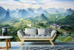 Landscape, VINYL FABRIC TEXTILE Wall Mural in Different Texture, Code M869. It is produced as ONE PIECE WITHOUT JOINT. - Image 2