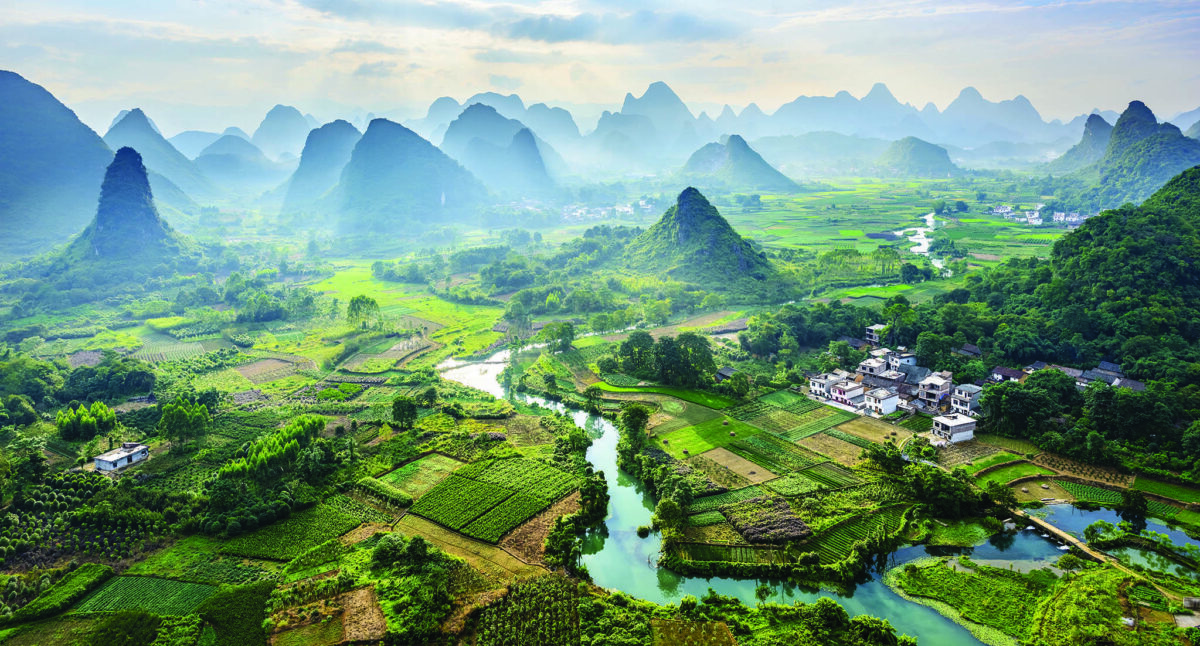Landscape, VINYL FABRIC TEXTILE Wall Mural in Different Texture, Code M869. It is produced as ONE PIECE WITHOUT JOINT. - Image 1