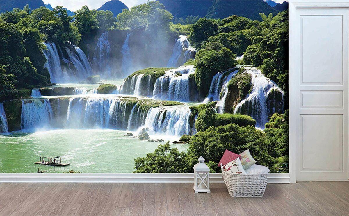Landscape, VINYL FABRIC TEXTILE Wall Mural in Different Texture, Code M873. It is produced as ONE PIECE WITHOUT JOINT. - Image 2