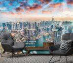 Landscape, VINYL FABRIC TEXTILE Wall Mural in Different Texture, Code M880. It is produced as ONE PIECE WITHOUT JOINT. - Image 2