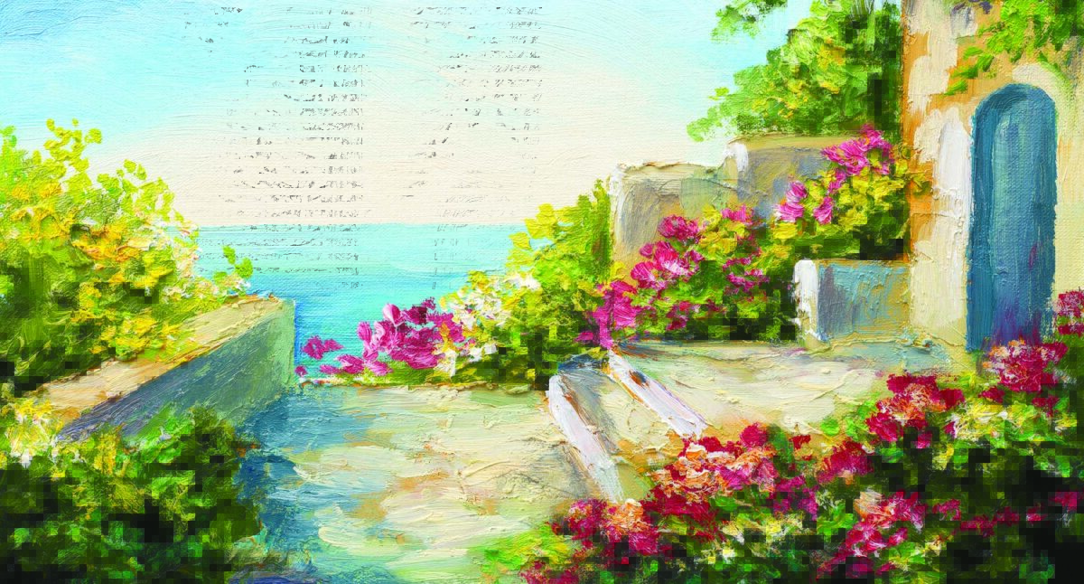 Art, VINYL FABRIC TEXTILE Wall Mural in Different Texture, Code M888. It is produced as ONE PIECE WITHOUT JOINT. - Image 1
