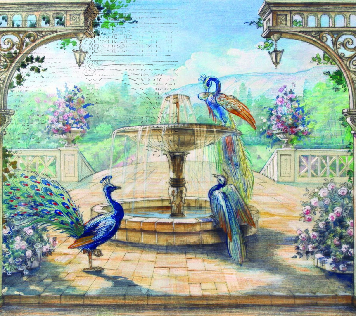 Art, VINYL FABRIC TEXTILE Wall Mural in Different Texture, Code M895. It is produced as ONE PIECE WITHOUT JOINT. - Image 1