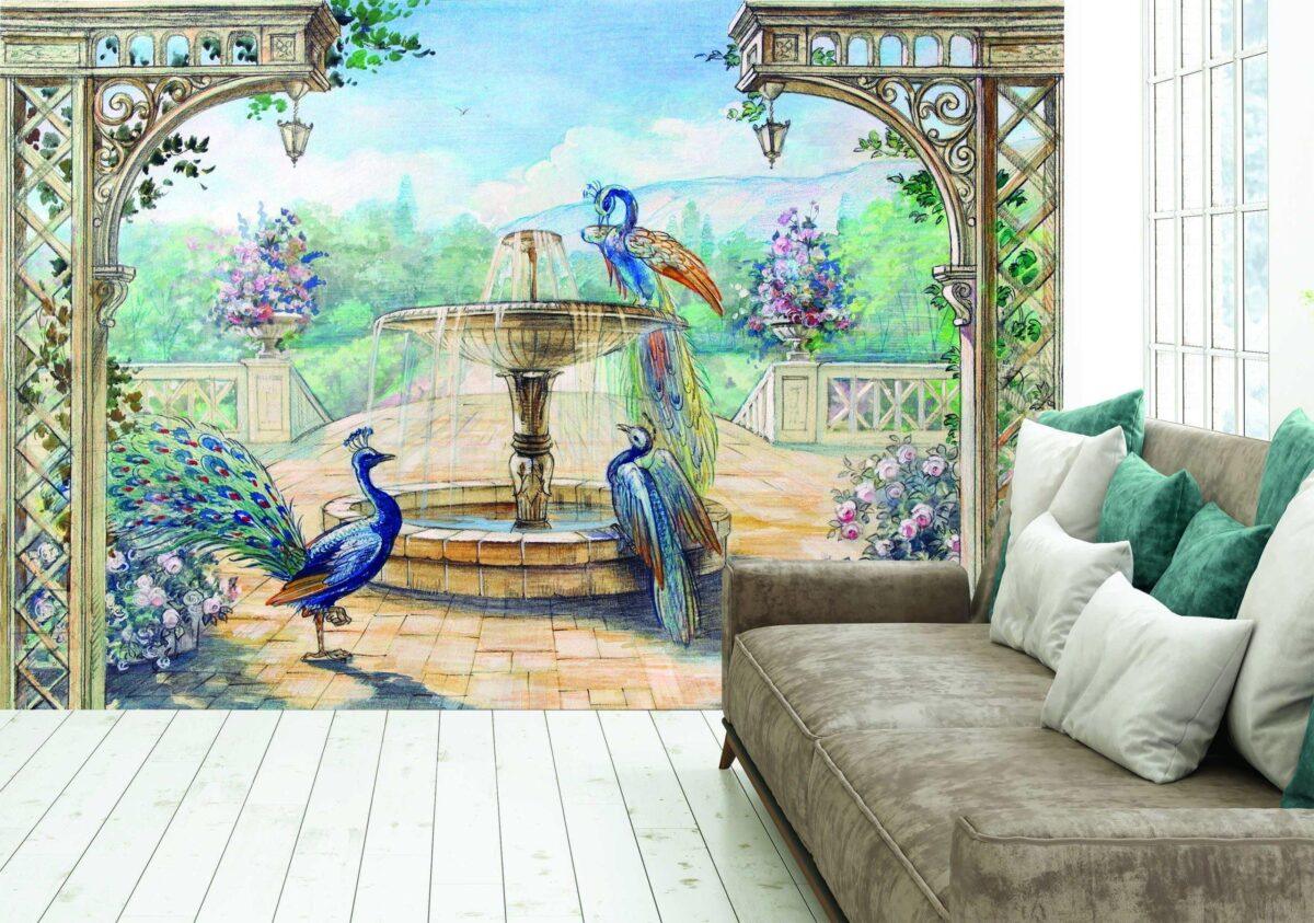 Art, VINYL FABRIC TEXTILE Wall Mural in Different Texture, Code M895. It is produced as ONE PIECE WITHOUT JOINT. - Image 2