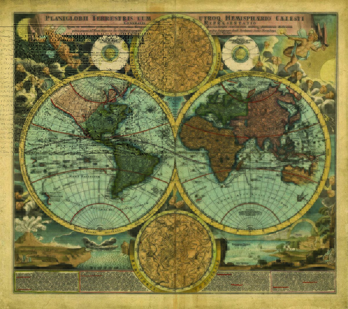 World Map MURAL WALLPAPER, Available in Various Paper Texture, Code M901. It is Produced as 105 CM WIDE ROLL PANELS. - Image 1