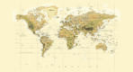 World Map, VINYL FABRIC TEXTILE Wall Mural in Different Texture, Code M903. It is produced as ONE PIECE WITHOUT JOINT.