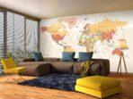 World Map MURAL WALLPAPER, Available in Various Paper Texture, Code M904. It is Produced as 105 CM WIDE ROLL PANELS. - Image 2