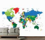 World Map MURAL WALLPAPER, Available in Various Paper Texture, Code M906. It is Produced as 105 CM WIDE ROLL PANELS. - Image 2