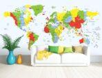 World Map MURAL WALLPAPER, Available in Various Paper Texture, Code M907. It is Produced as 105 CM WIDE ROLL PANELS. - Image 2