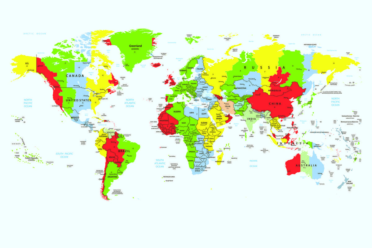World Map MURAL WALLPAPER, Available in Various Paper Texture, Code M907. It is Produced as 105 CM WIDE ROLL PANELS. - Image 1