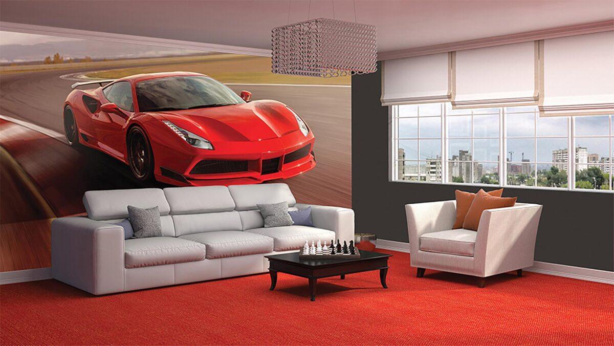 Ferrari Car Mural WALLPAPER, Available in Various Paper Texture, Code M924. 105 CM WIDE ROLL PANELS. - Image 2