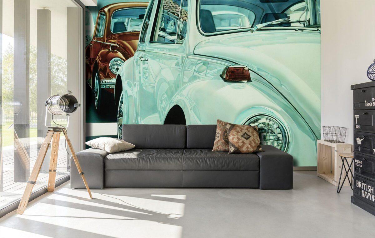 Volkswagen, VINYL FABRIC TEXTILE Wall Mural in Different Texture, Code M936. It is produced as ONE PIECE WITHOUT JOINT. - Image 2