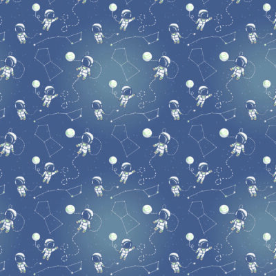 Astronaut Kids, VINYL FABRIC TEXTILE Wall Mural in Different Texture, Code M941. It is produced as ONE PIECE WITHOUT JOINT.
