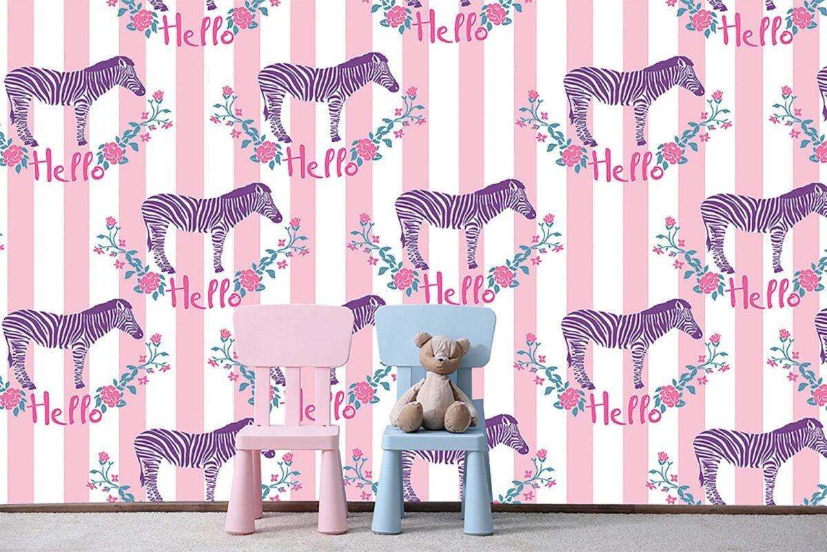 Code M942 - Baby Zebra Kids Mural Wallpaper - Image 1