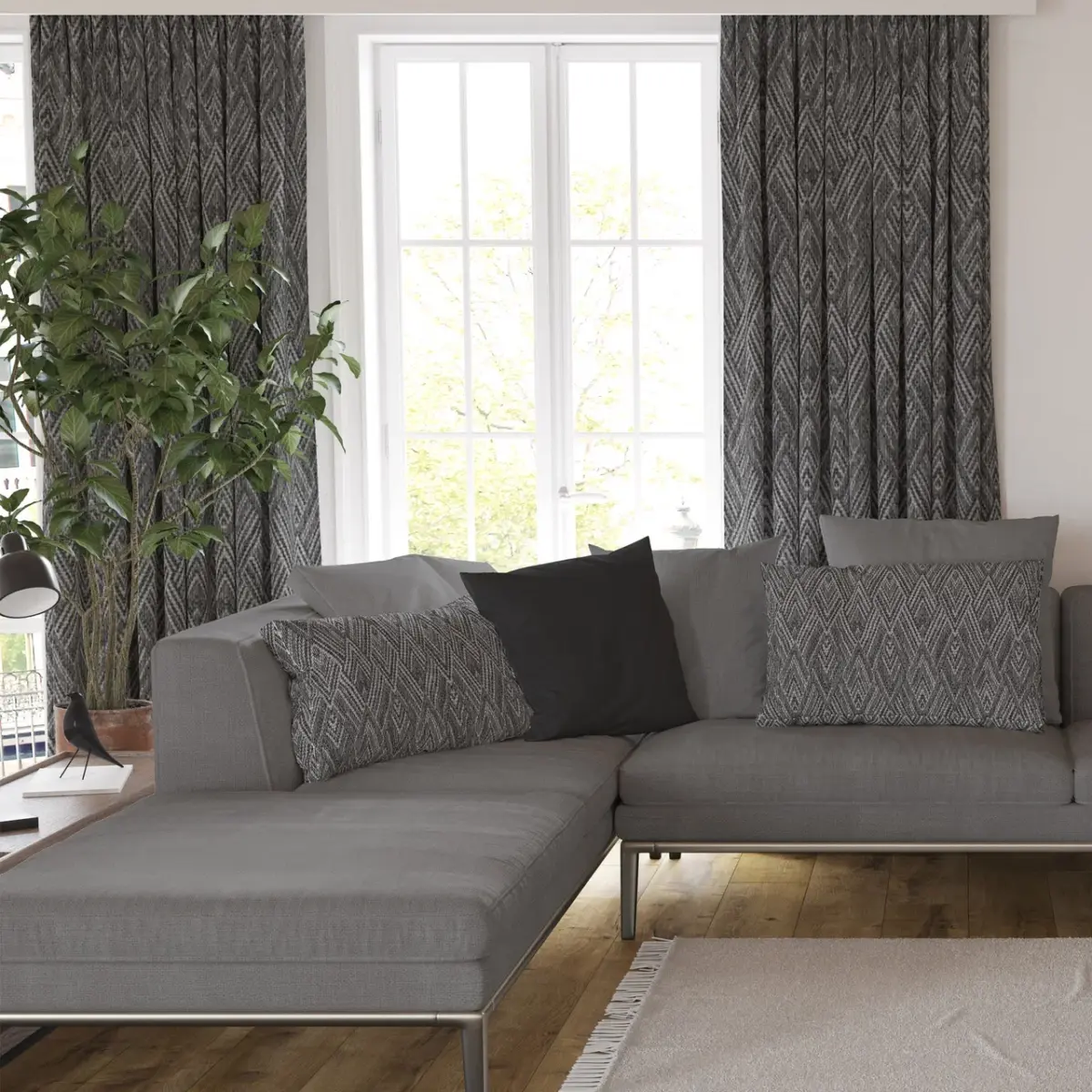 AdaHome Eyelet Curtains Collection Available in a Variety of Martials and Multicoloured – Code P218 - Image 1