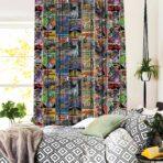 Code P337 - Lined Eyelet LINEN BLACKOUT Curtain Multicoloured - Image 2
