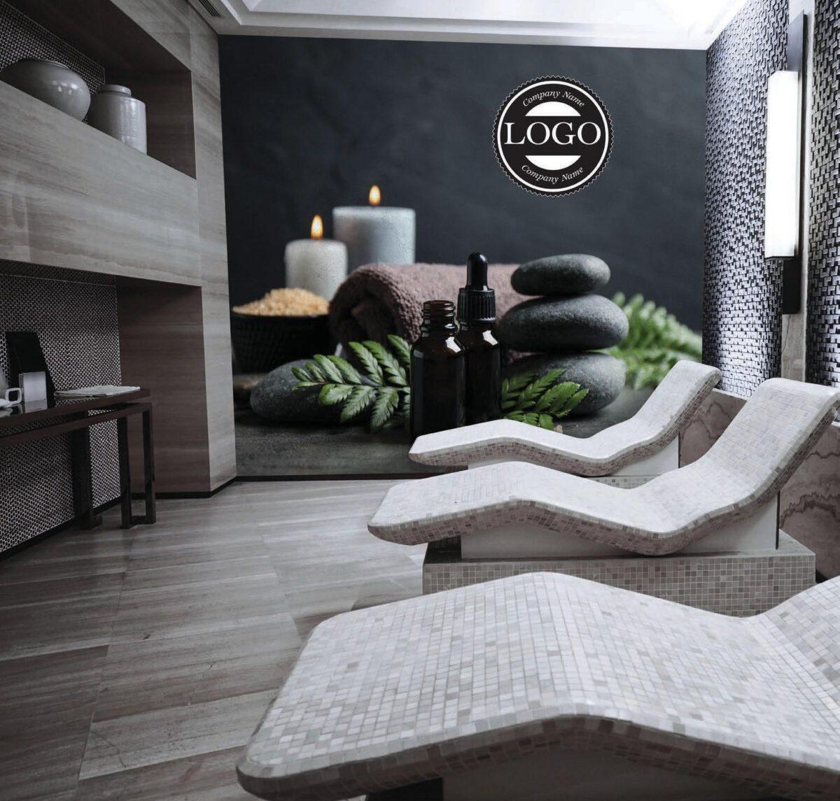 SPA Center, VINYL FABRIC TEXTILE Wall Mural in Different Texture, Code S127. It is produced as ONE PIECE WITHOUT JOINT. - Image 2