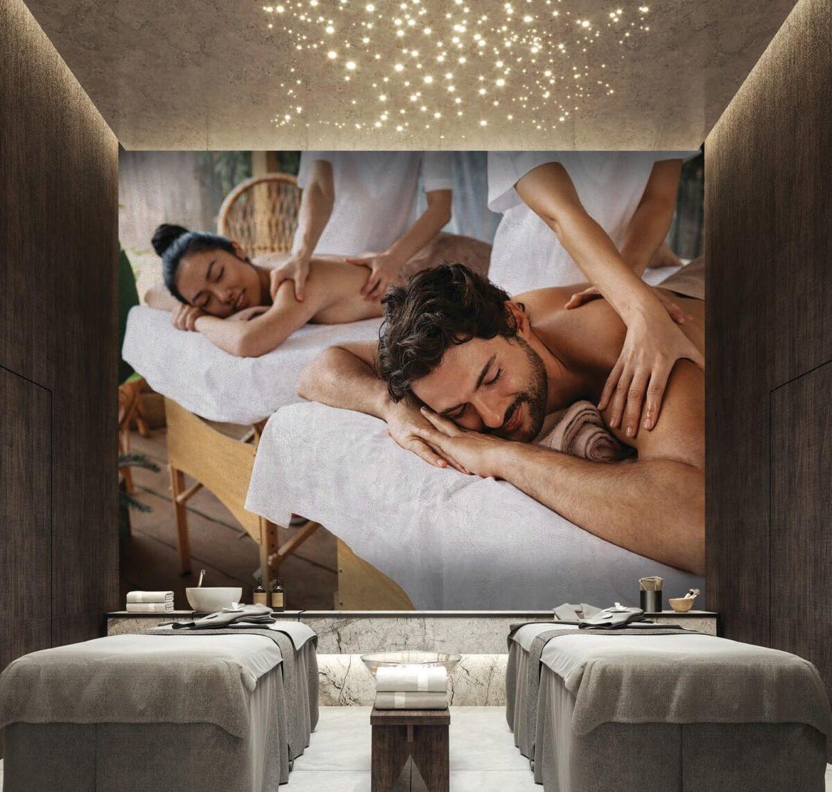 SPA Center, VINYL FABRIC TEXTILE Wall Mural in Different Texture, Code S137. It is produced as ONE PIECE WITHOUT JOINT. - Image 2