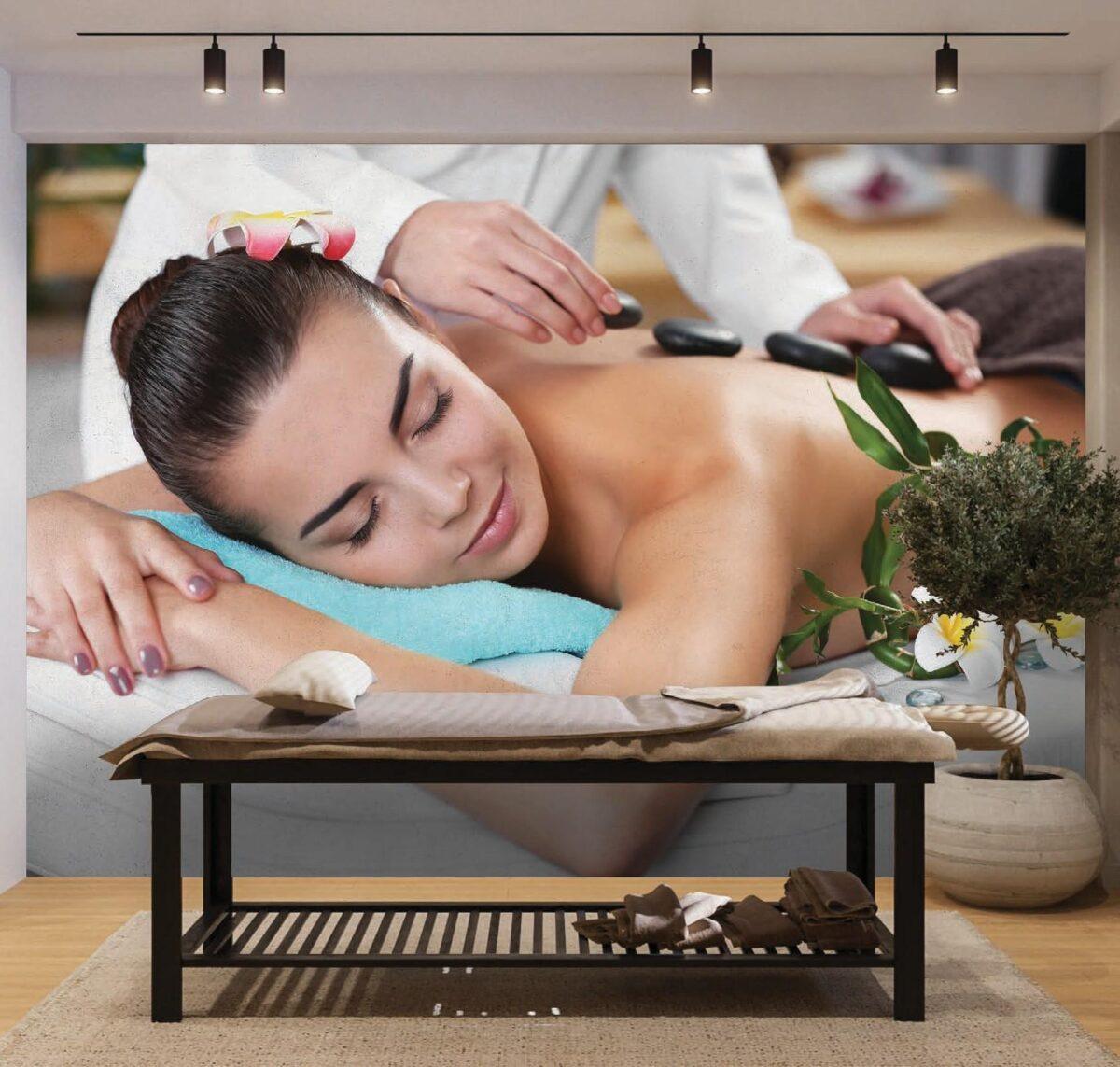 SPA Center, VINYL FABRIC TEXTILE Wall Mural in Different Texture, Code S139. It is produced as ONE PIECE WITHOUT JOINT. - Image 2