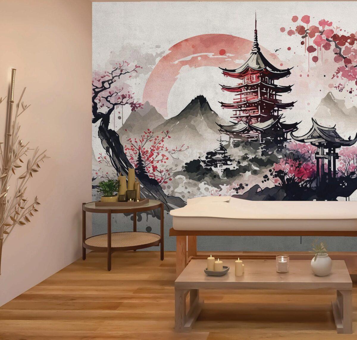 SPA Center, VINYL FABRIC TEXTILE Wall Mural in Different Texture, Code S149. It is produced as ONE PIECE WITHOUT JOINT. - Image 2