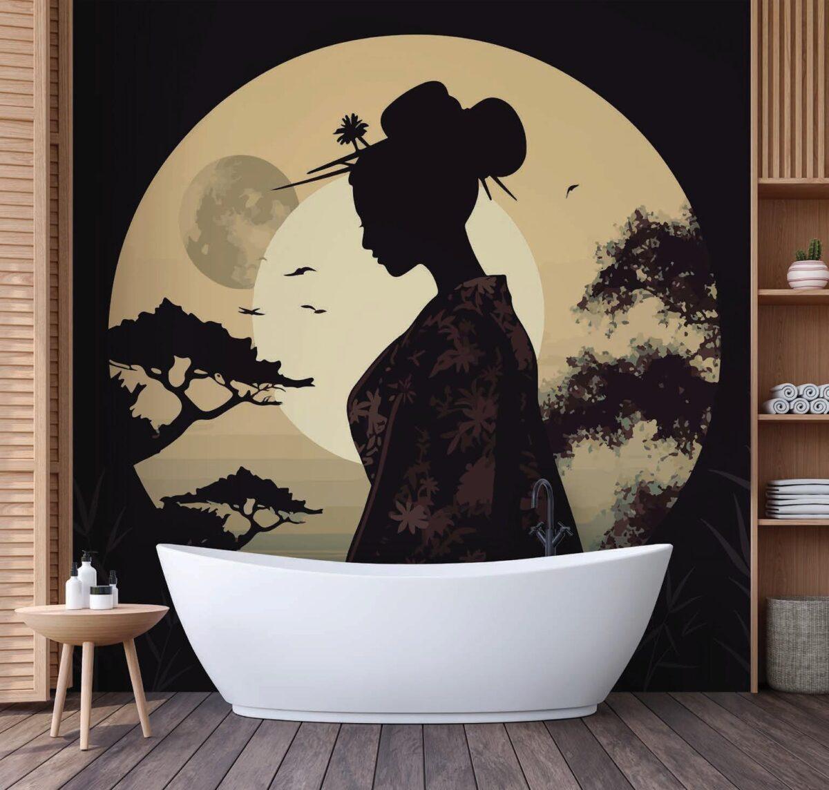 SPA Center, VINYL FABRIC TEXTILE Wall Mural in Different Texture, Code S153. It is produced as ONE PIECE WITHOUT JOINT. - Image 2