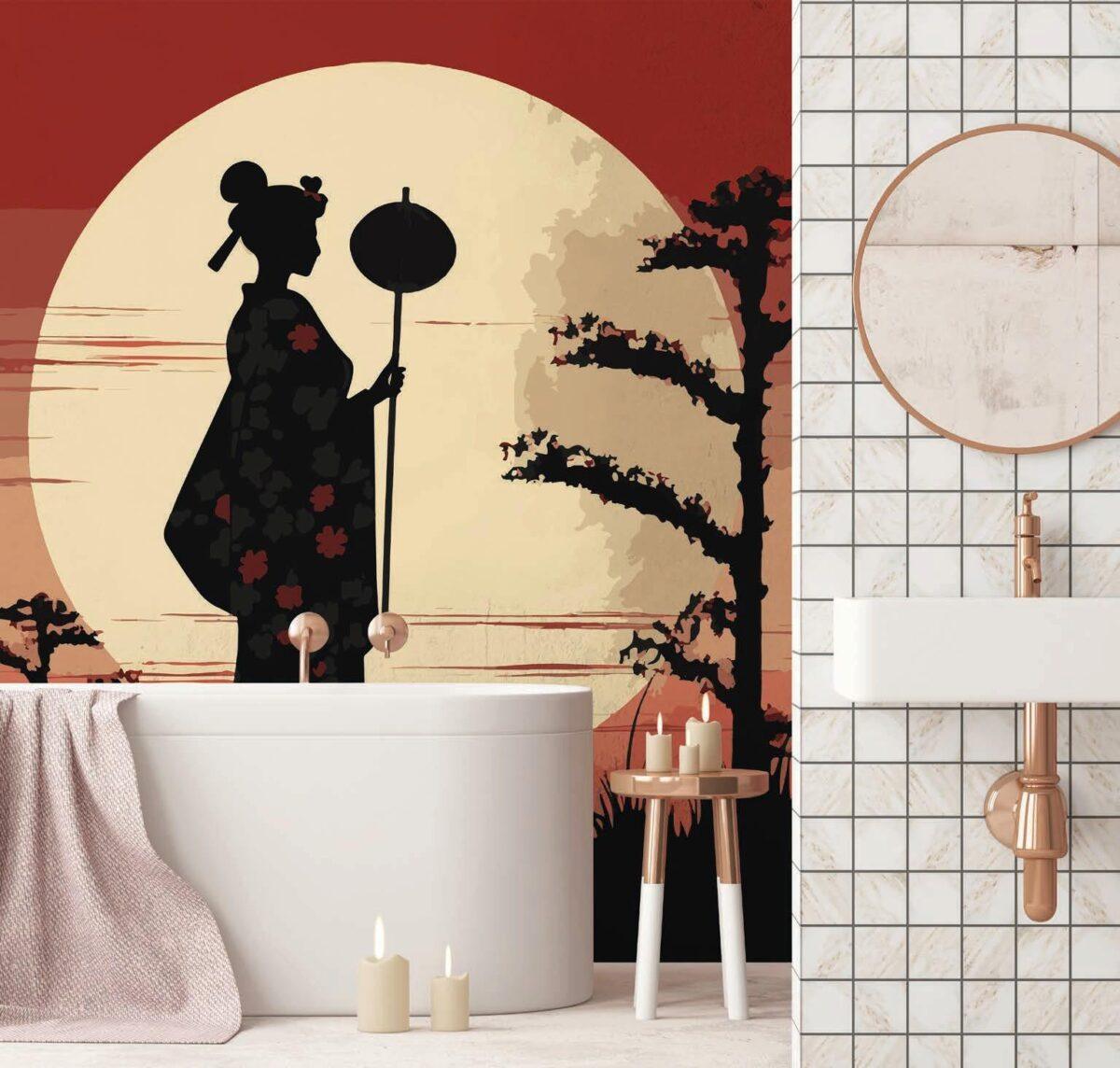 SPA Center, VINYL FABRIC TEXTILE Wall Mural in Different Texture, Code S154. It is produced as ONE PIECE WITHOUT JOINT. - Image 2