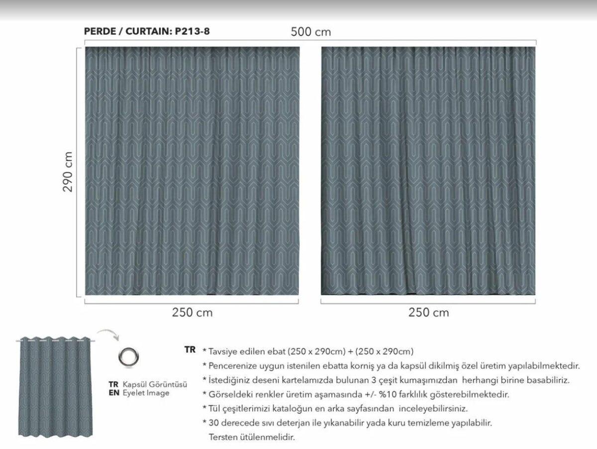 AdaHome Eyelet Curtains Collection Available in a Variety of Martials and Multicoloured - Code P213 - Image 9
