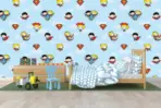 DC SUPER FRIENDS VINYL FABRIC TEXTILE Wall Mural in Different Texture, Code WB2001. It is produced as ONE PIECE WITHOUT JOINT. - Image 2