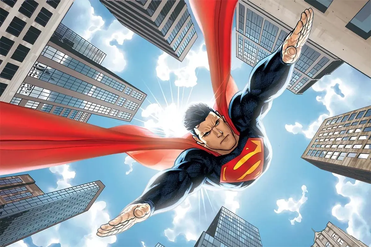 SUPERMAN, VINYL FABRIC TEXTILE Wall Mural in Different Texture, Code WB2009. It is produced as ONE PIECE WITHOUT JOINT. - Image 1