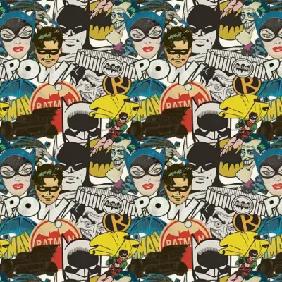 BATMAN MURAL WALLPAPER, Available in Various Paper Texture, Code WB2013. 105 CM WIDE ROLL PANELS.