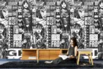 WONDER WOMAN, VINYL FABRIC TEXTILE Wall Mural in Different Texture, Code WB2018. It is produced as ONE PIECE WITHOUT JOINT. - Image 2