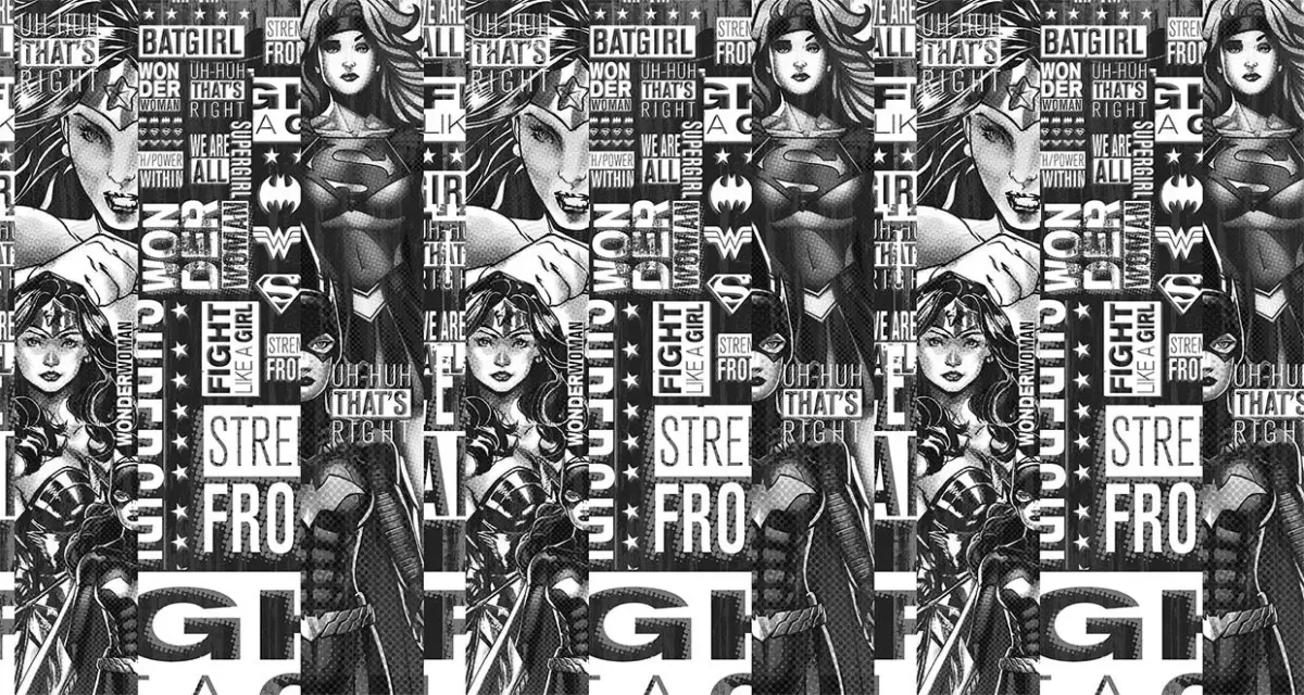 WONDER WOMAN, VINYL FABRIC TEXTILE Wall Mural in Different Texture, Code WB2018. It is produced as ONE PIECE WITHOUT JOINT. - Image 1