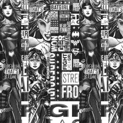 WONDER WOMAN, VINYL FABRIC TEXTILE Wall Mural in Different Texture, Code WB2018. It is produced as ONE PIECE WITHOUT JOINT.