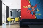 SUPERMAN, VINYL FABRIC TEXTILE Wall Mural in Different Texture, Code WB2021. It is produced as ONE PIECE WITHOUT JOINT. - Image 2