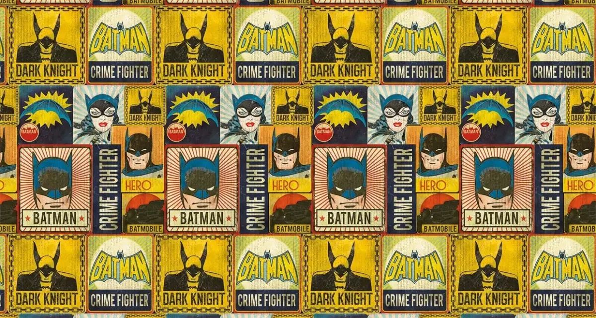 BATMAN, VINYL FABRIC TEXTILE Wall Mural in Different Texture, Code WB2024. It is produced as ONE PIECE WITHOUT JOINT. - Image 1