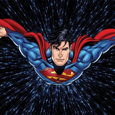 SUPERMAN MURAL WALLPAPER, Available in Various Paper Texture, Code WB2030. 105 CM WIDE ROLL PANELS.