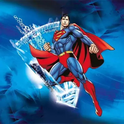 SUPERMAN, VINYL FABRIC TEXTILE Wall Mural in Different Texture, Code WB2031. It is produced as ONE PIECE WITHOUT JOINT.
