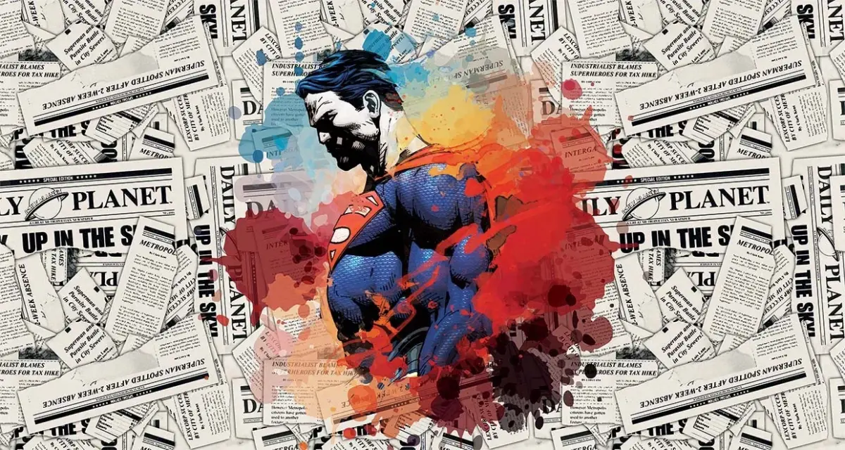 SUPERMAN, VINYL FABRIC TEXTILE Wall Mural in Different Texture, Code WB2034. It is produced as ONE PIECE WITHOUT JOINT. - Image 1