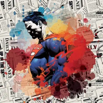 SUPERMAN, VINYL FABRIC TEXTILE Wall Mural in Different Texture, Code WB2034. It is produced as ONE PIECE WITHOUT JOINT.
