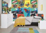 SUPERMAN, VINYL FABRIC TEXTILE Wall Mural in Different Texture, Code WB2035. It is produced as ONE PIECE WITHOUT JOINT. - Image 2