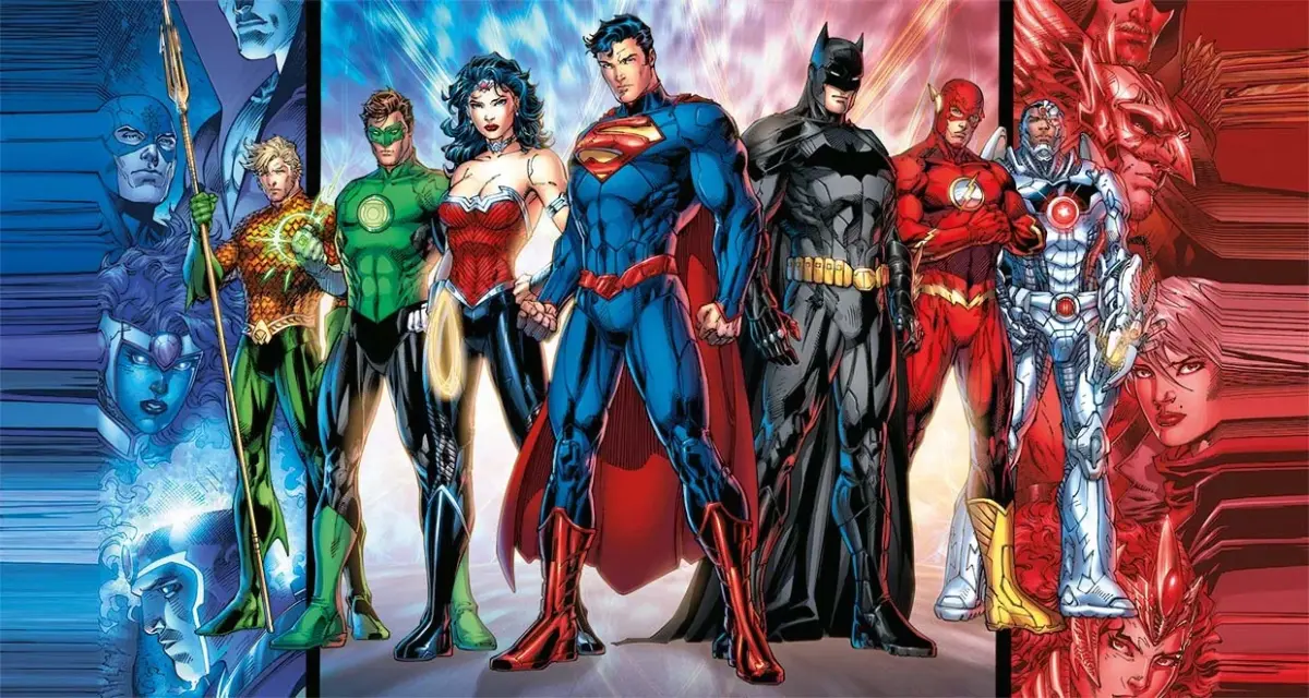 JUSTICE LEAGUE VINYL FABRIC TEXTILE Wall Mural in Different Texture, Code WB2036. It is produced as ONE PIECE WITHOUT JOINT. - Image 1