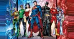 JUSTICE LEAGUE VINYL FABRIC TEXTILE Wall Mural in Different Texture, Code WB2036. It is produced as ONE PIECE WITHOUT JOINT.