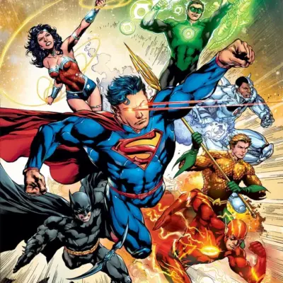 JUSTICE LEAGUE MURAL WALLPAPER, Available in Various Paper Texture, Code WB2039. 105 CM WIDE ROLL PANELS.