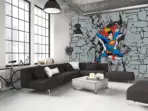 SUPERMAN, VINYL FABRIC TEXTILE Wall Mural in Different Texture, Code WB2040. It is produced as ONE PIECE WITHOUT JOINT. - Image 2