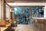 BATMAN, VINYL FABRIC TEXTILE Wall Mural in Different Texture, Code WB2043. It is produced as ONE PIECE WITHOUT JOINT. - Image 2