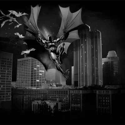 BATMAN MURAL WALLPAPER, Available in Various Paper Texture, Code WB2046. 105 CM WIDE ROLL PANELS.